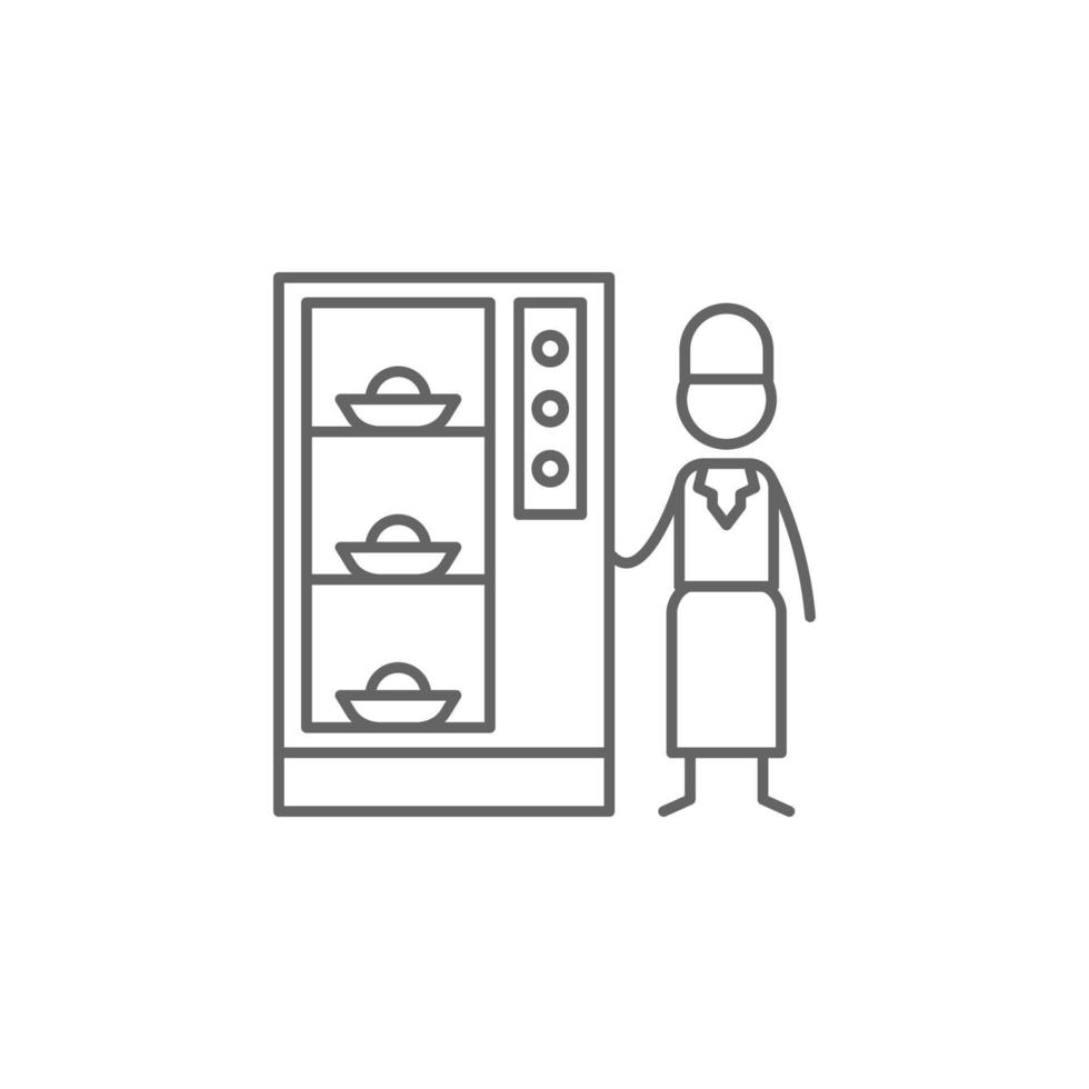 Vending machine, waiter vector icon