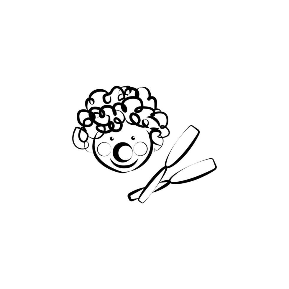clown avatar sketch style vector icon
