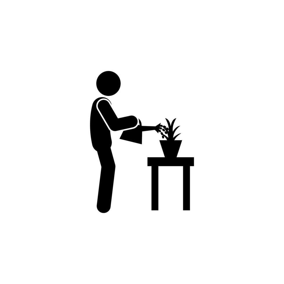 man watering of flower vector icon