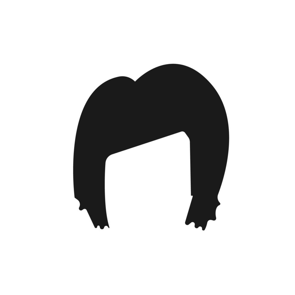 hair, woman, haircut, side-swept vector icon