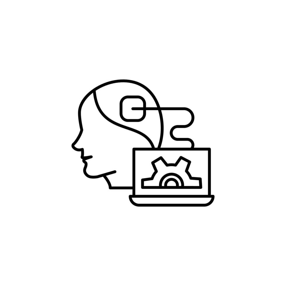 android artificial intelligence concept line vector icon