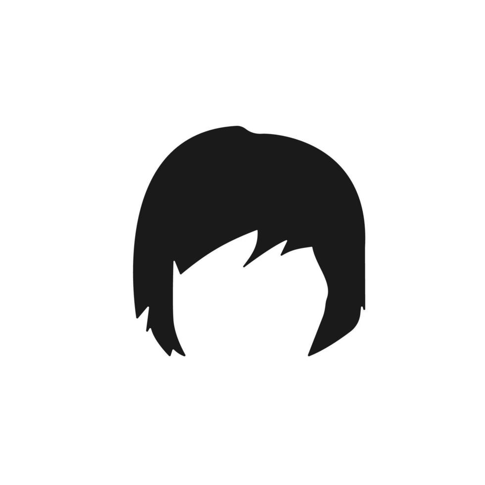 hair, woman, haircut, long fringes vector icon