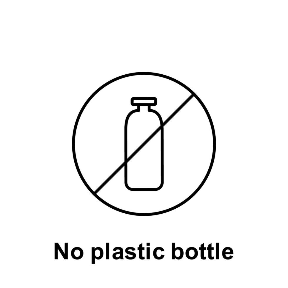 No el plastico botella vector icono