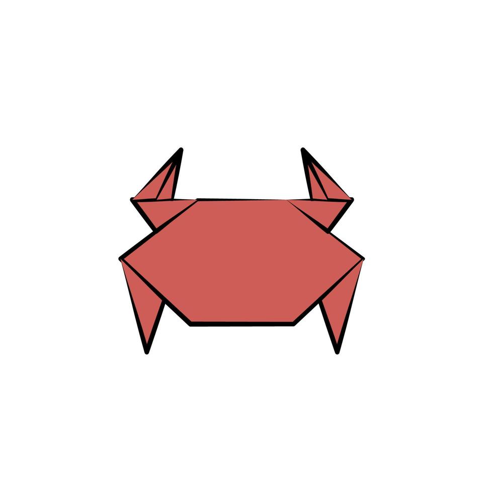 cangrejo de colores origami estilo vector icono
