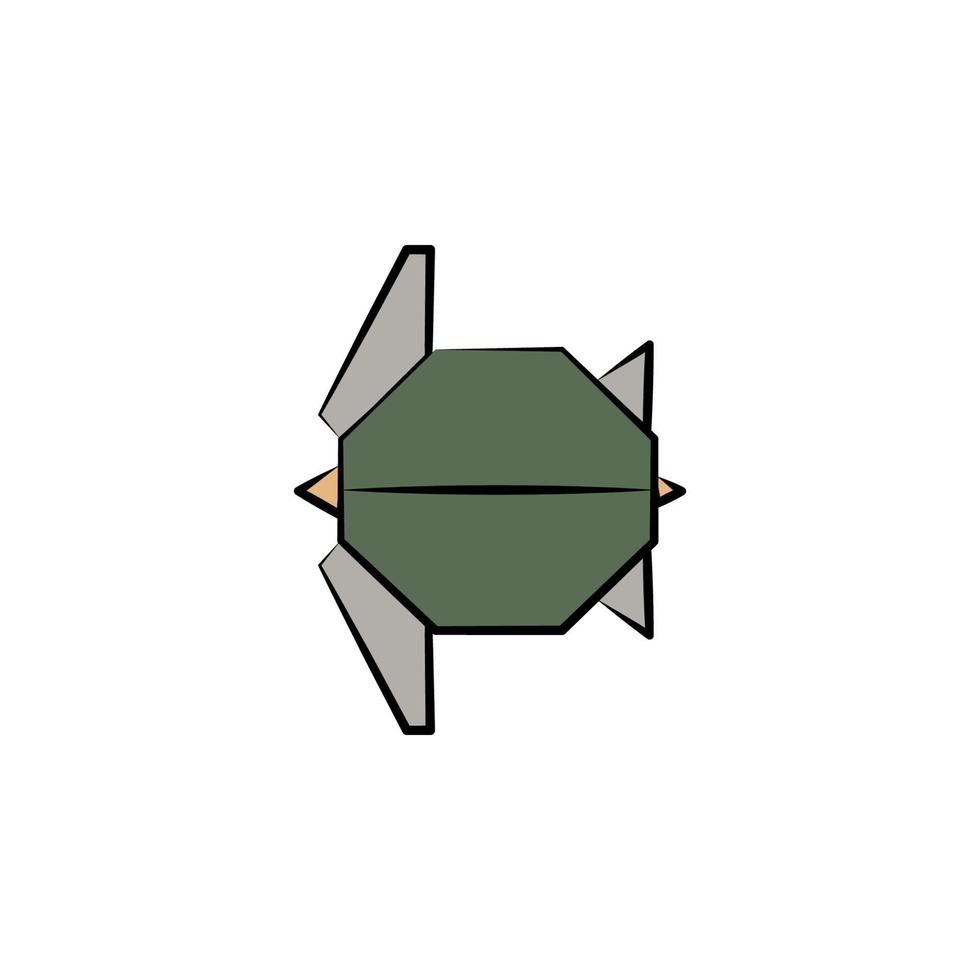 turtle colored origami style vector icon