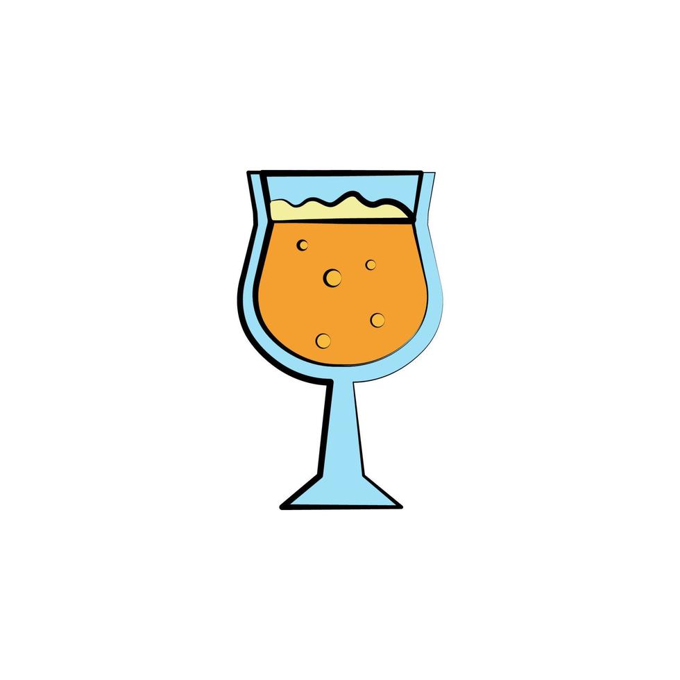 glass of beer colored sketch style vector icon