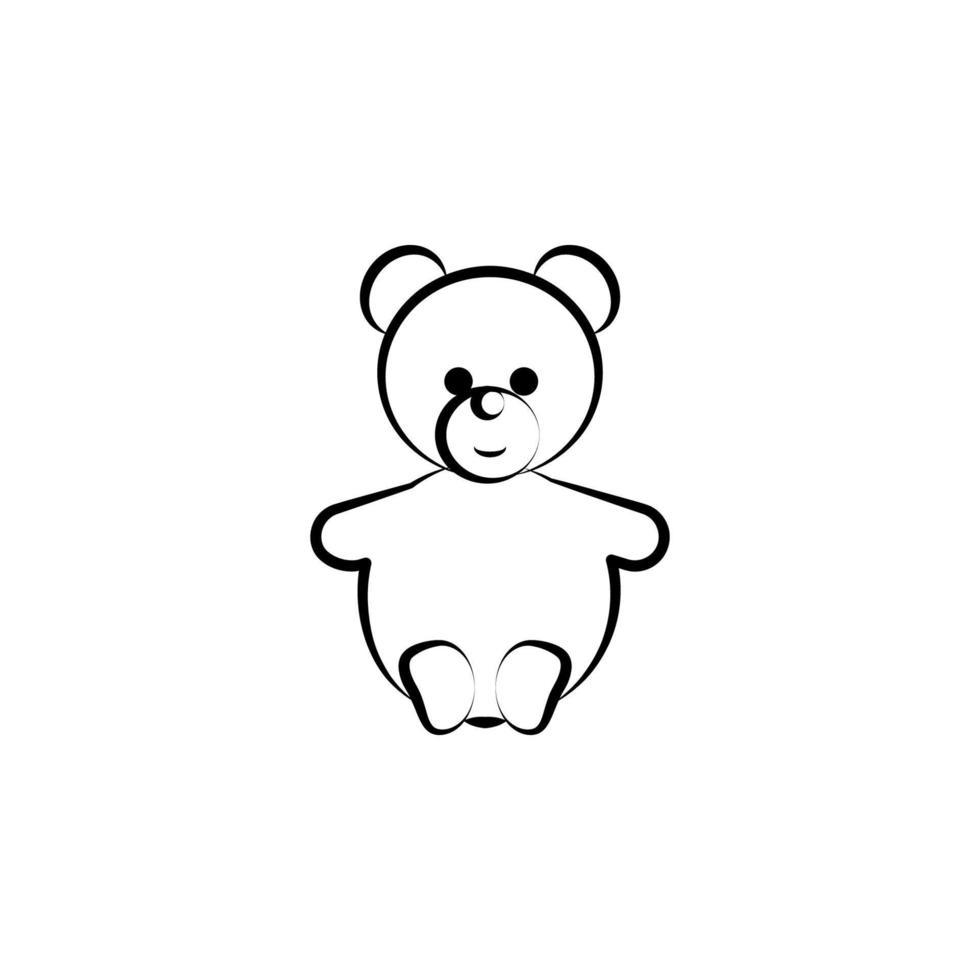 osito de peluche oso concepto línea vector icono