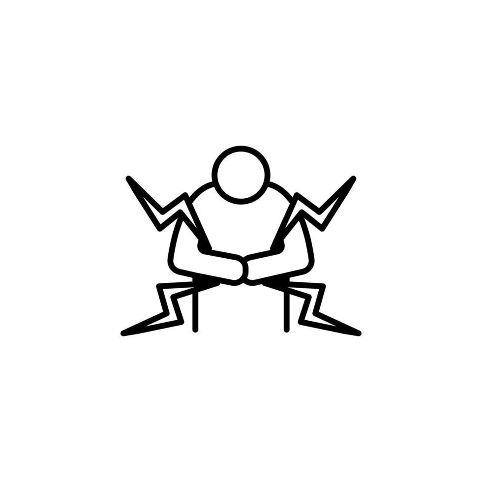 Bad diarrhea stomach concept line vector icon