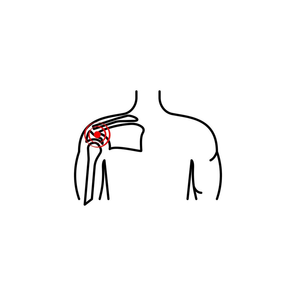 shoulder problems, pain vector icon