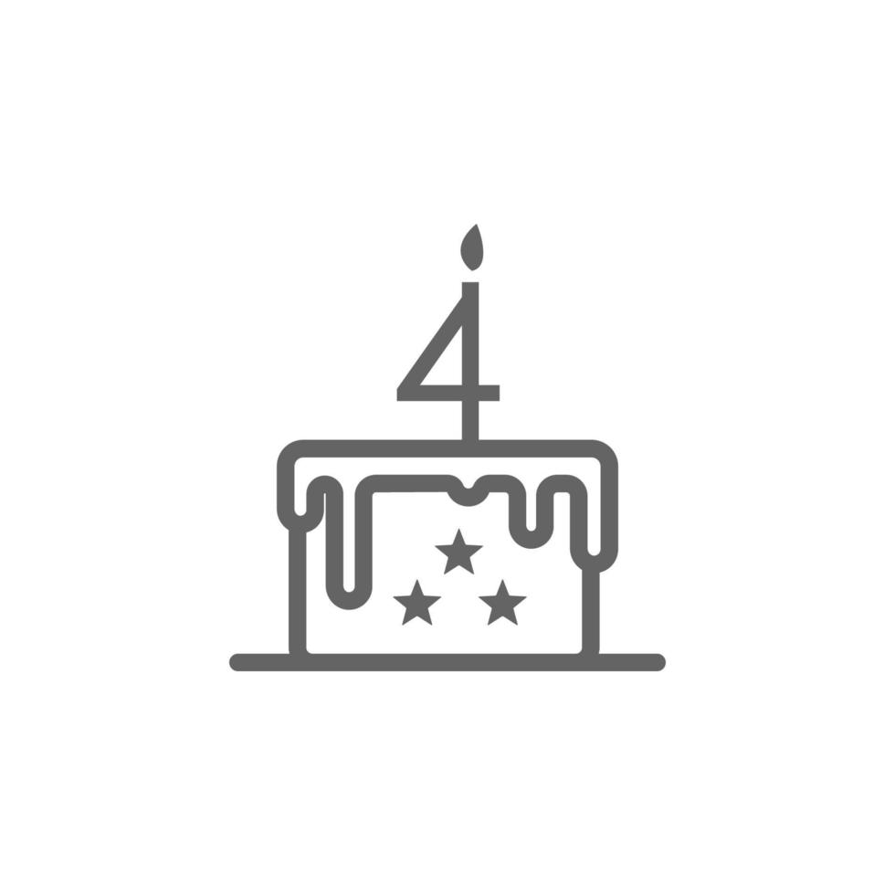 Cake, 4th July vector icon