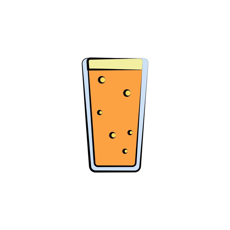 cerveza vaso de colores bosquejo estilo vector icono