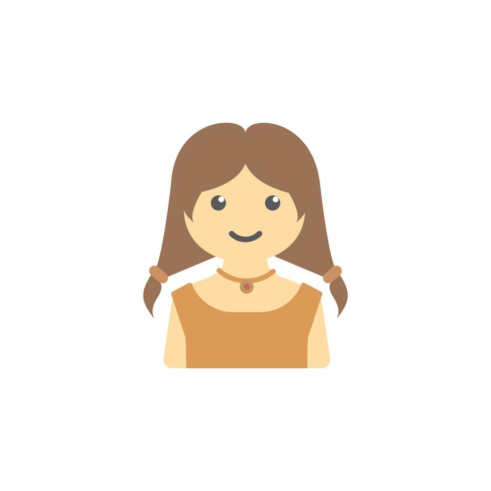 avatar de niña de colores vector icono