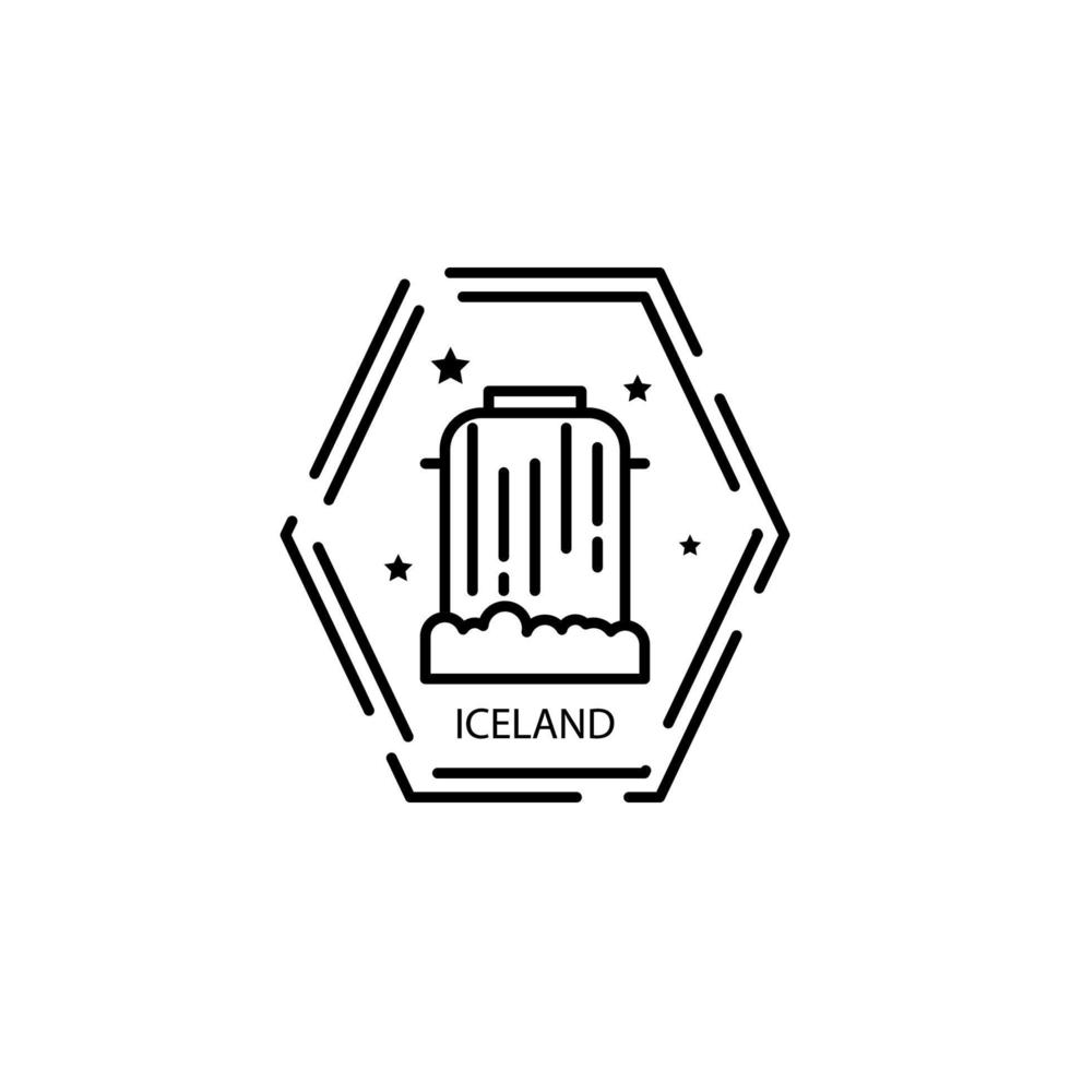 pasaporte estampilla, visa, Islandia vector icono
