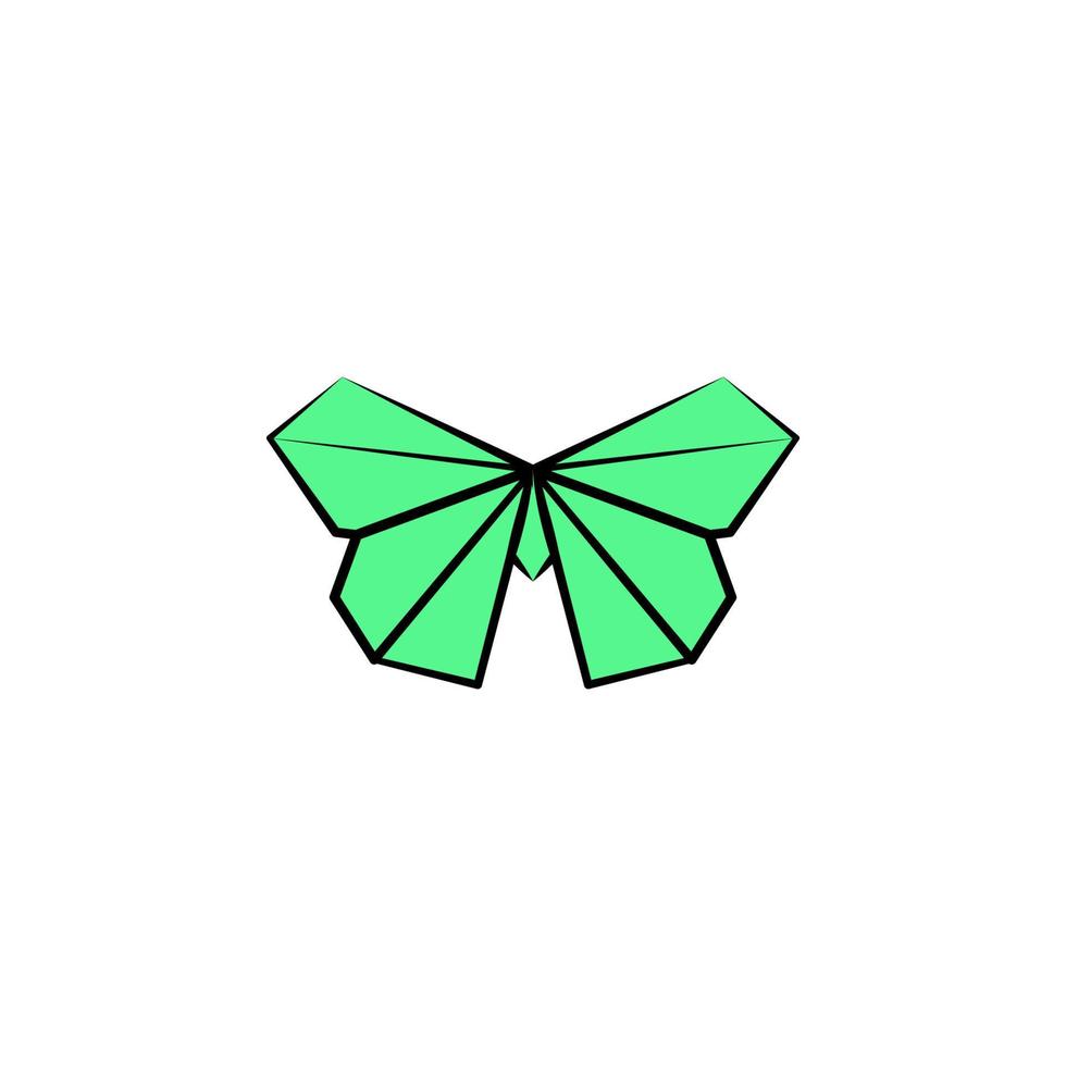 mariposa de colores origami estilo vector icono