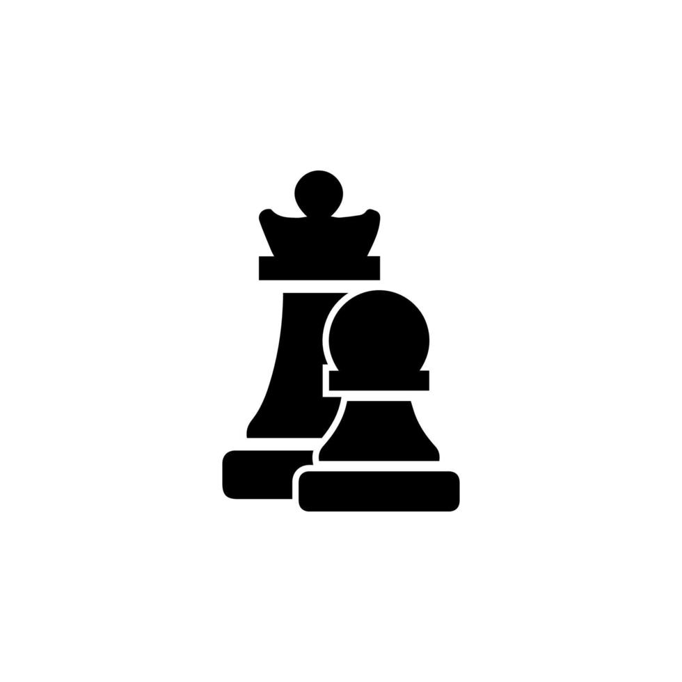 Chess figures silhouettes vector icon
