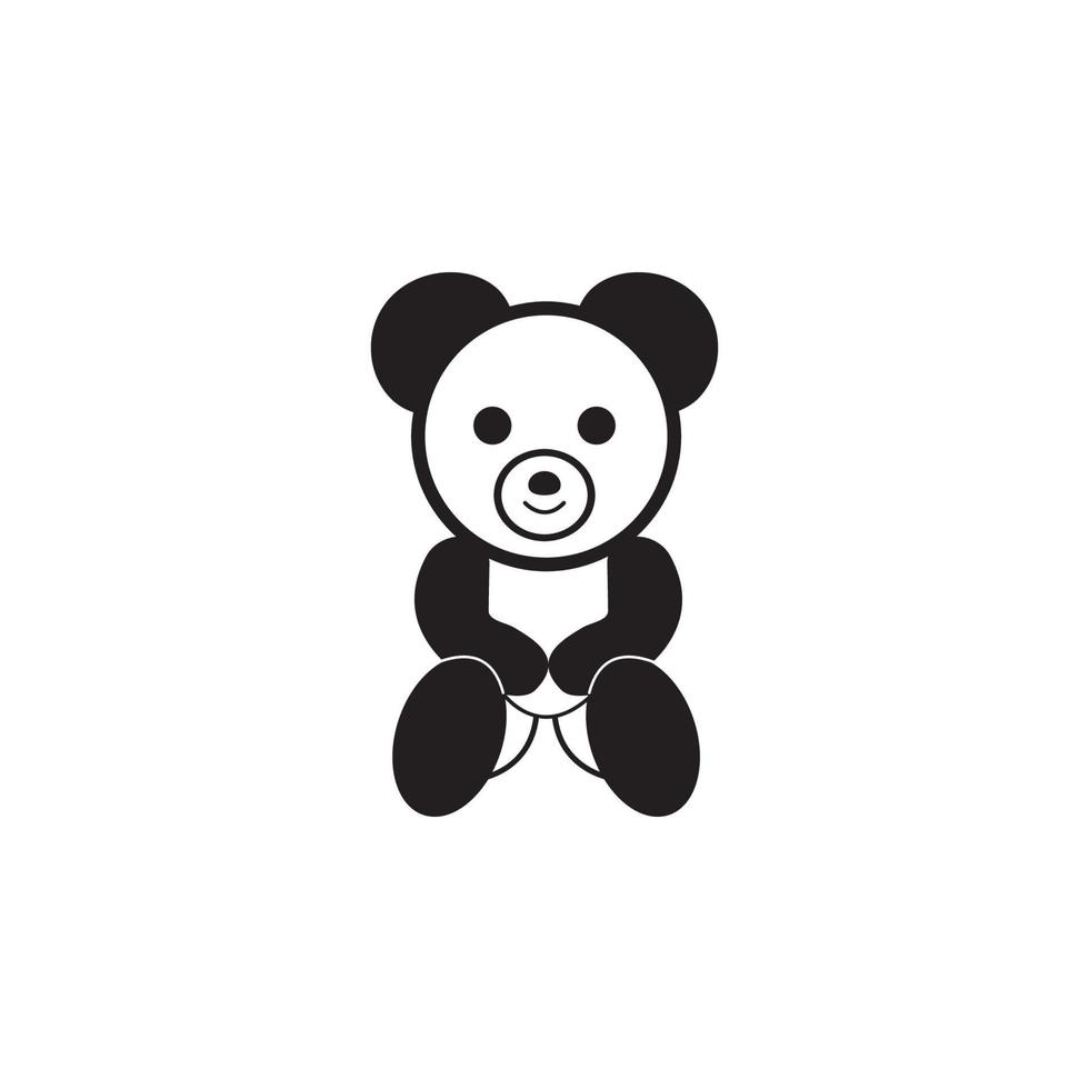 Teddy bear plush toy vector icon
