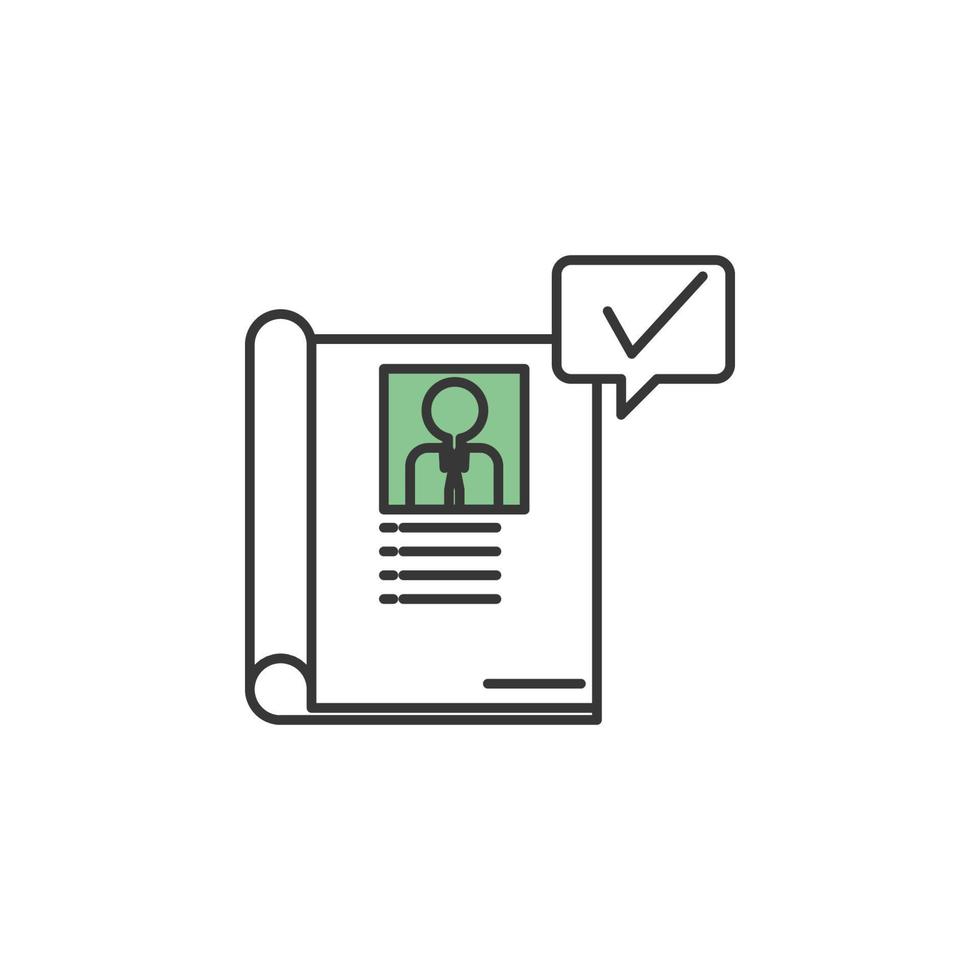 Document experience colored vector icon