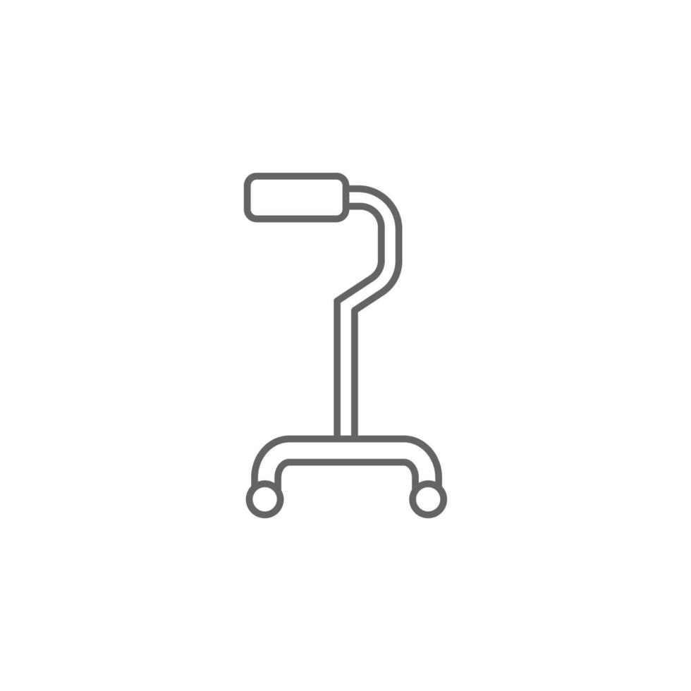 Walking stick, physiotherapy vector icon