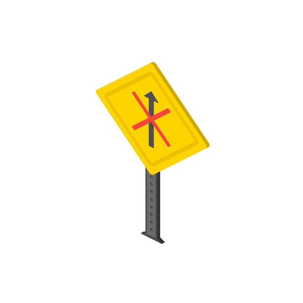 No straight isometric vector icon