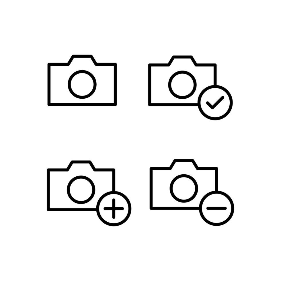 photo, check, plus, minus sign vector icon