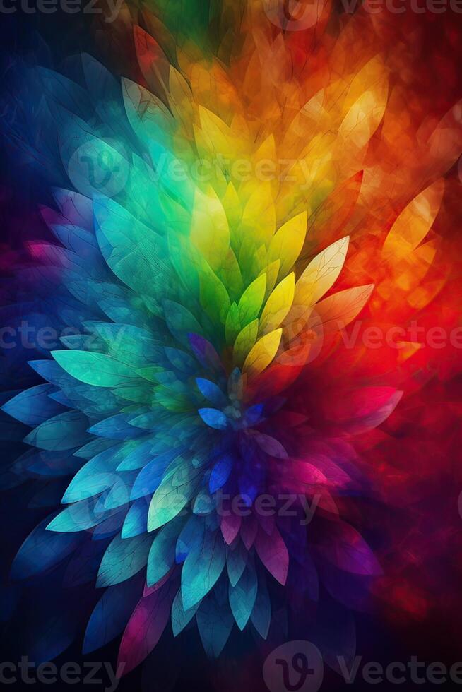 Rainbow Enlightenment. Escape to Reality series. Abstract arrangement of surreal sunset sunrise colors and textures on the subject of landscape painting, imagination, creativity and art. photo