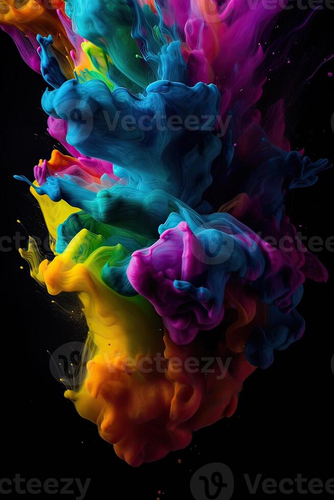 Rainbow Enlightenment. Escape to Reality series. Abstract arrangement of surreal sunset sunrise colors and textures on the subject of landscape painting, imagination, creativity and art. photo
