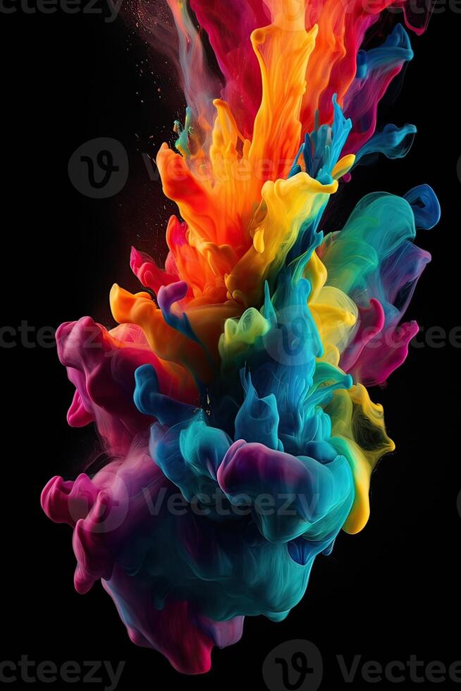 Rainbow Enlightenment. Escape to Reality series. Abstract arrangement of surreal sunset sunrise colors and textures on the subject of landscape painting, imagination, creativity and art. photo