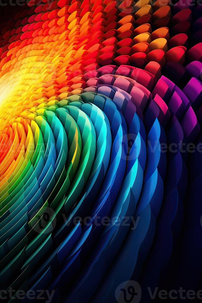 Rainbow Enlightenment. Escape to Reality series. Abstract arrangement of surreal sunset sunrise colors and textures on the subject of landscape painting, imagination, creativity and art. photo