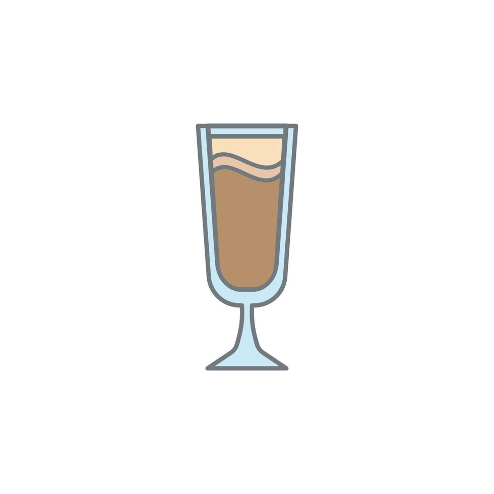 cold coffee colored vector icon