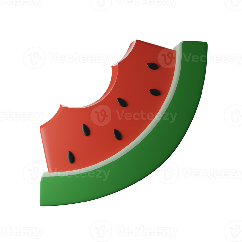 3d illustration eaten watermelon png