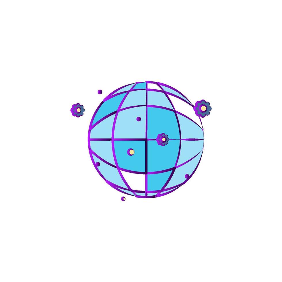 disco ball colored vector icon
