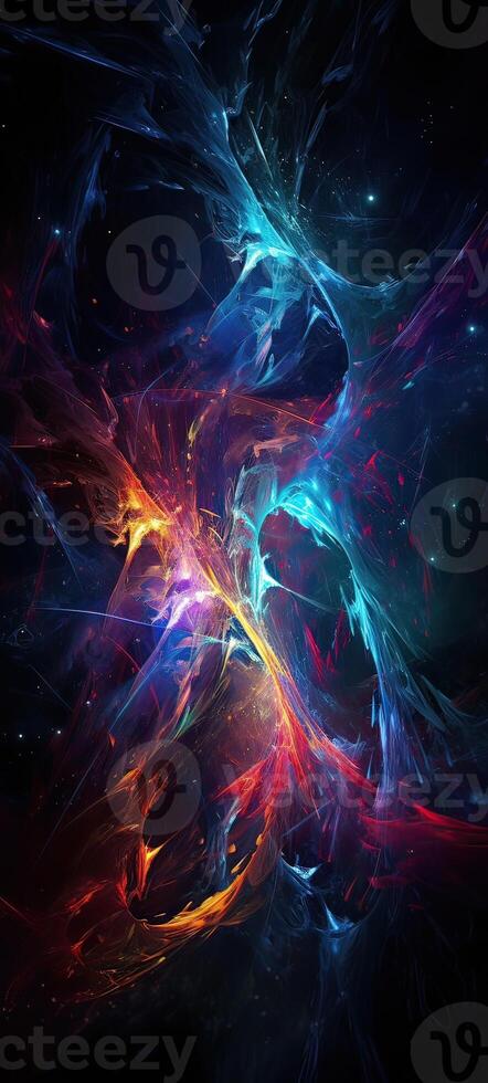 Colorful whirlpool and curves abstract background. . photo