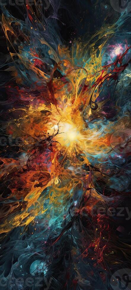Colorful whirlpool and curves abstract background. . photo