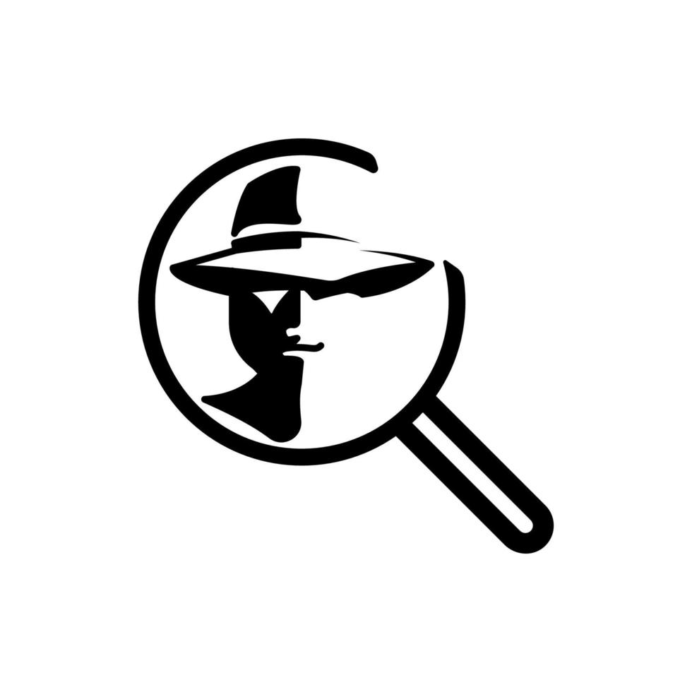 detective buscar negro y blanco vector icono