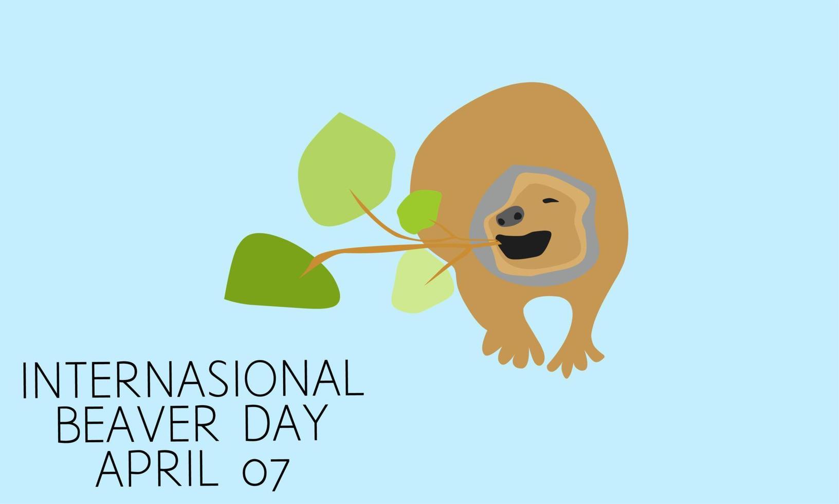 abstract illustration. Vector graphic of international beaver day day for international beaver day celebration. flat design. flyer design. April 07 .