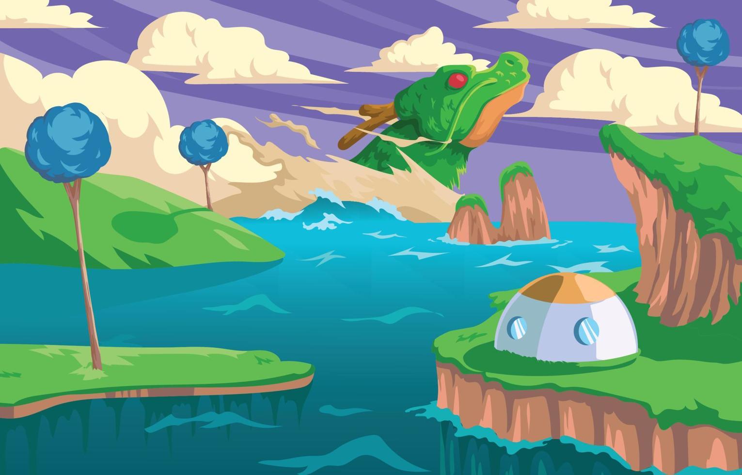 Magic Dragon World Background vector