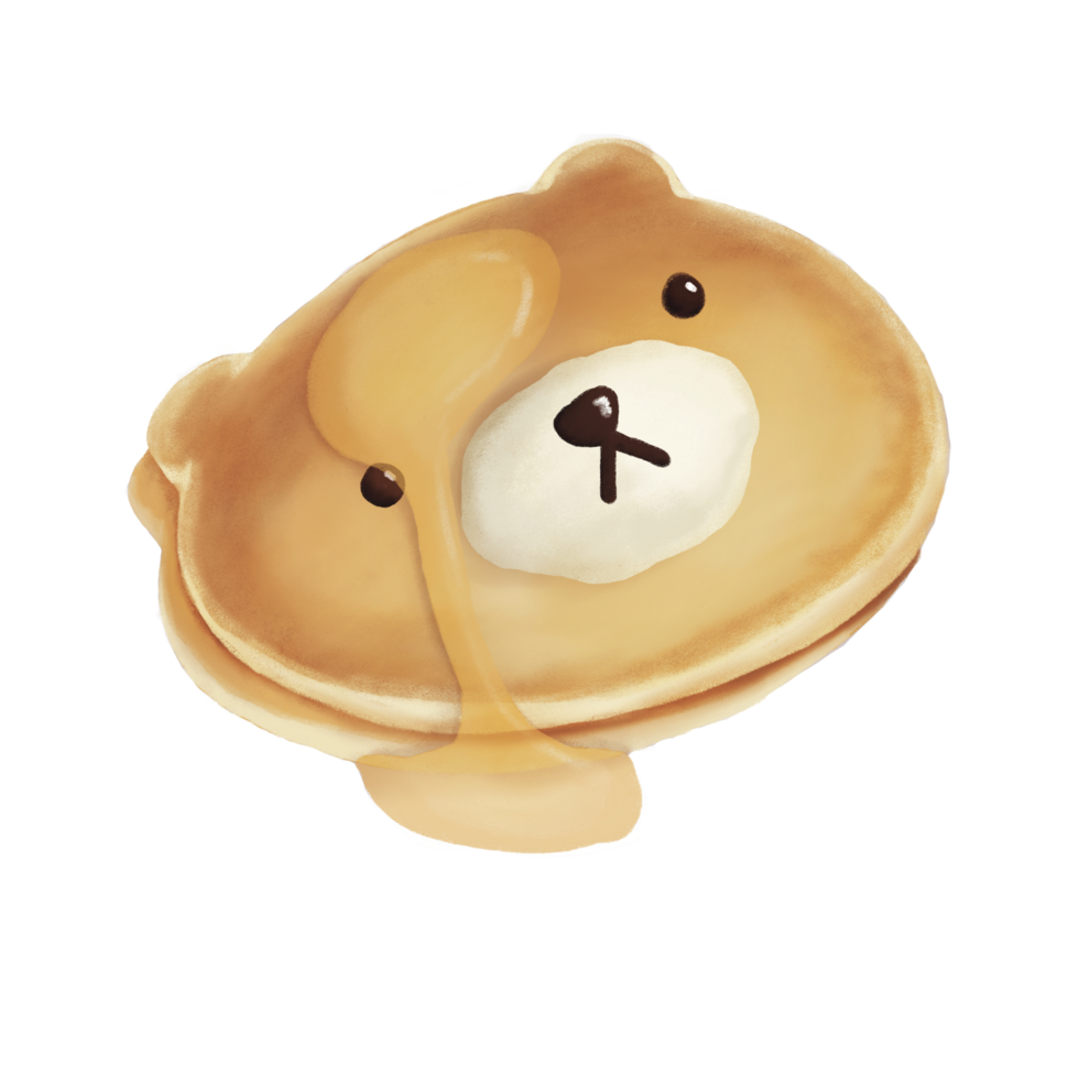 Sweet bear pancake png