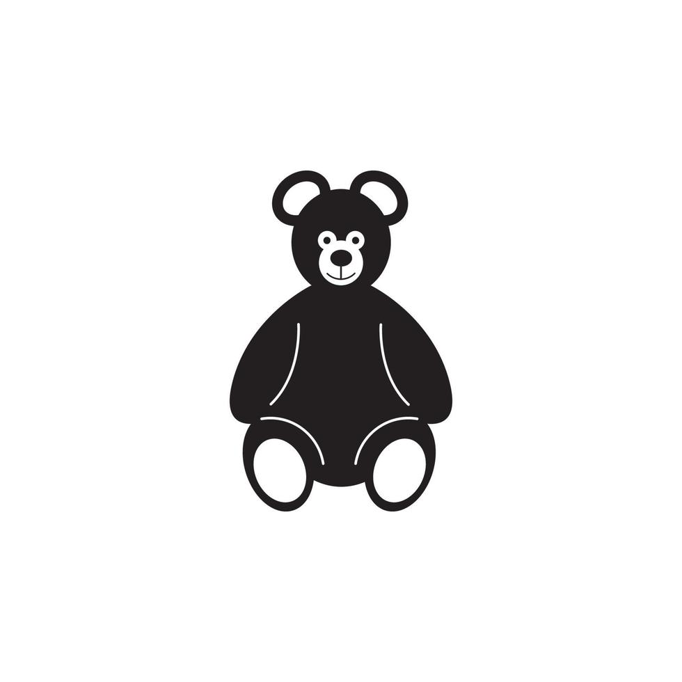Teddy bear plush toy vector icon