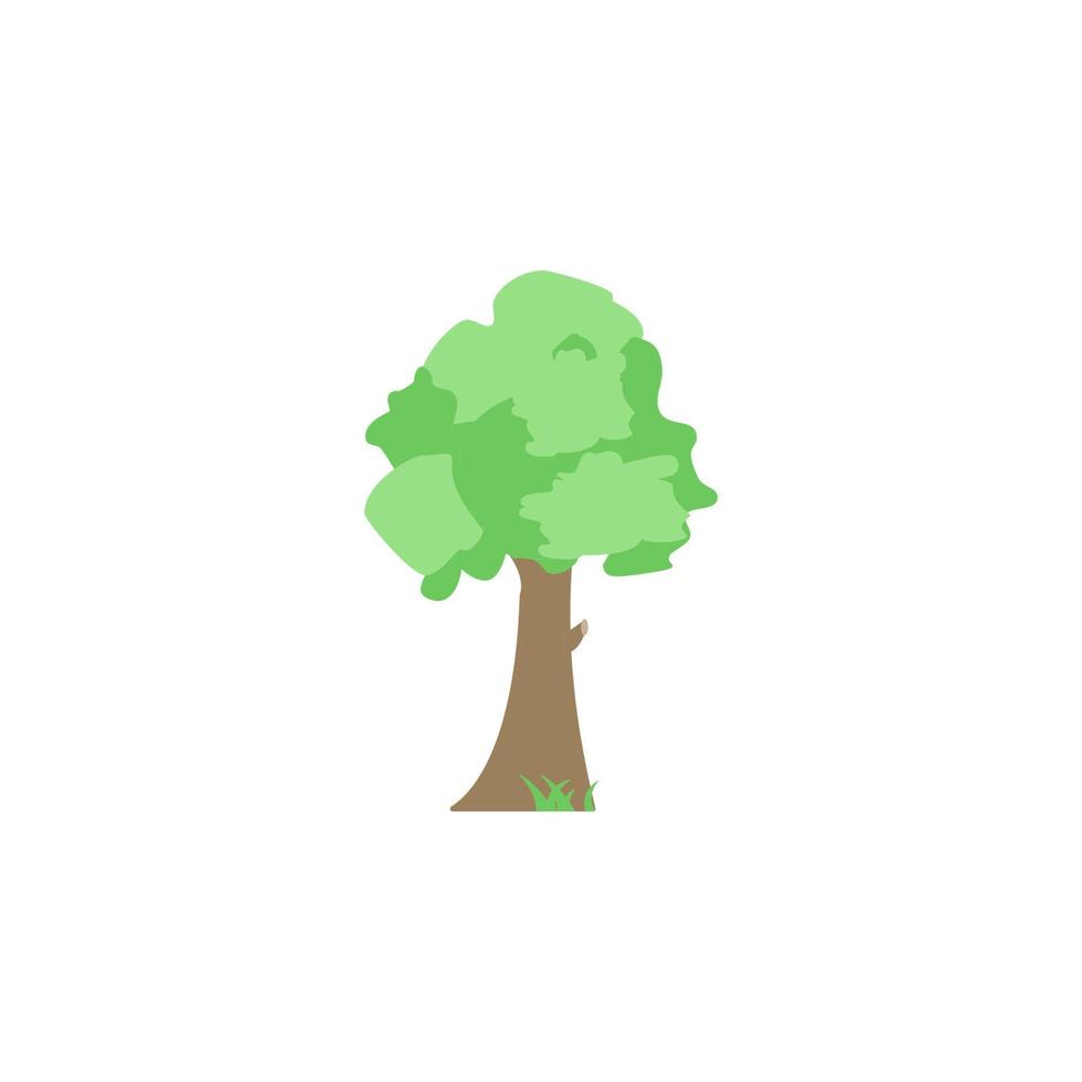 evergreen tree colored vector icon