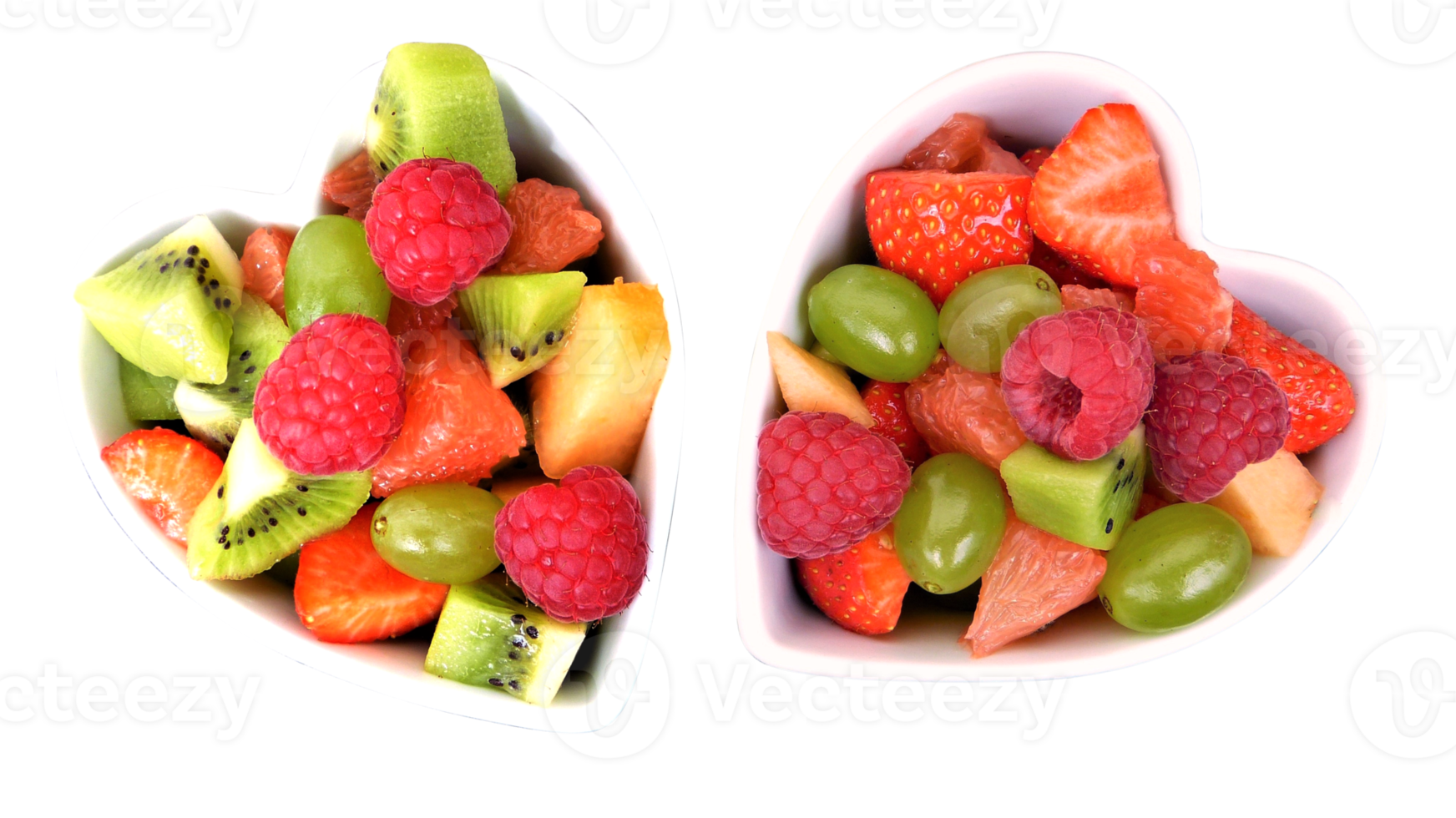 Fresco frutas bochas, Fruta bochas corazón forma con blanco antecedentes png