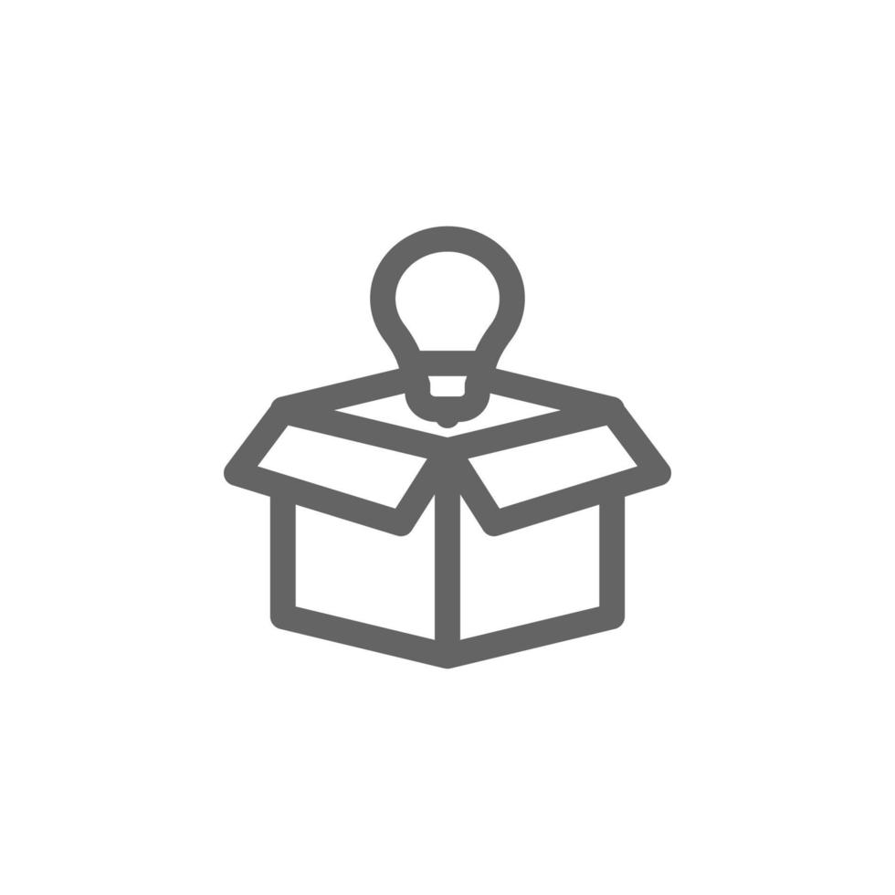 Box idea lamp vector icon