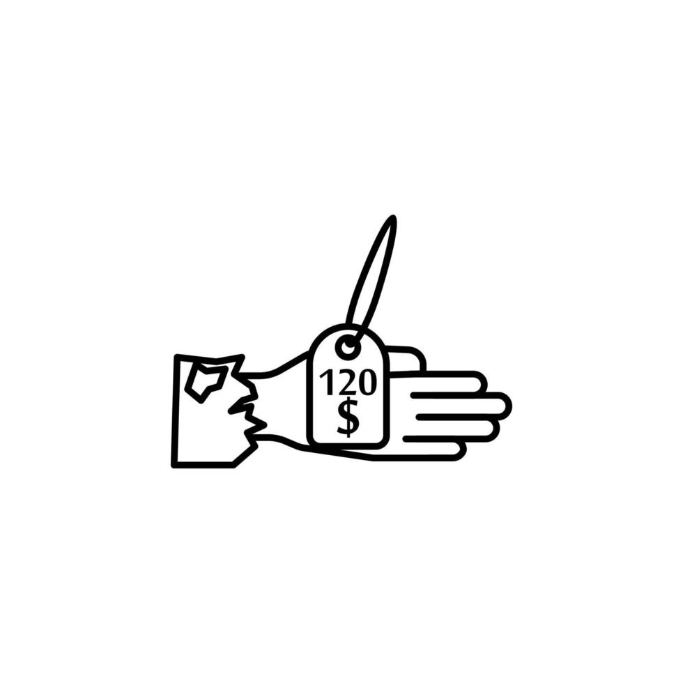 Beggar with tag vector icon