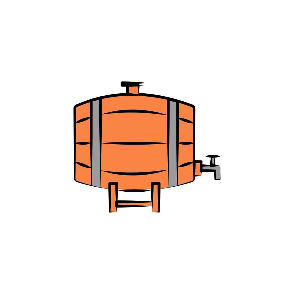 beer Barrel colored sketch style vector icon