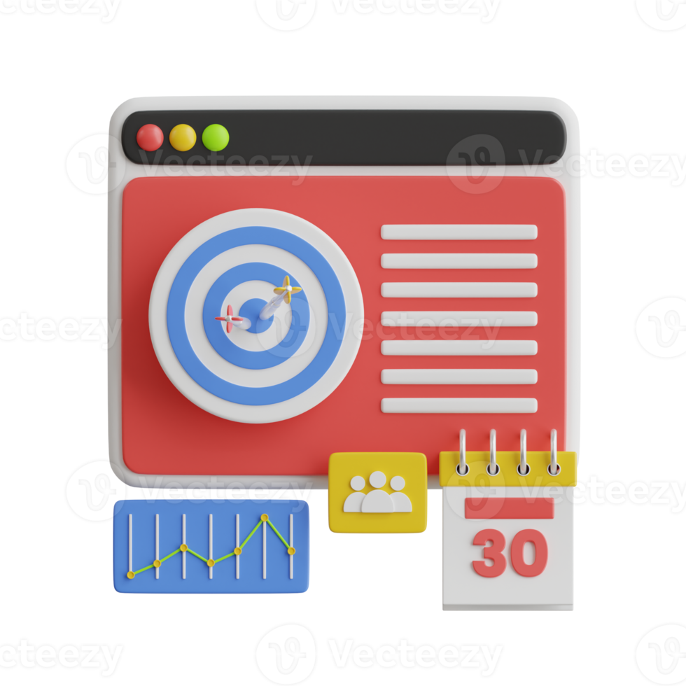 Project task management and effective time planning tools. Project development icon. 3D vector illustration. png