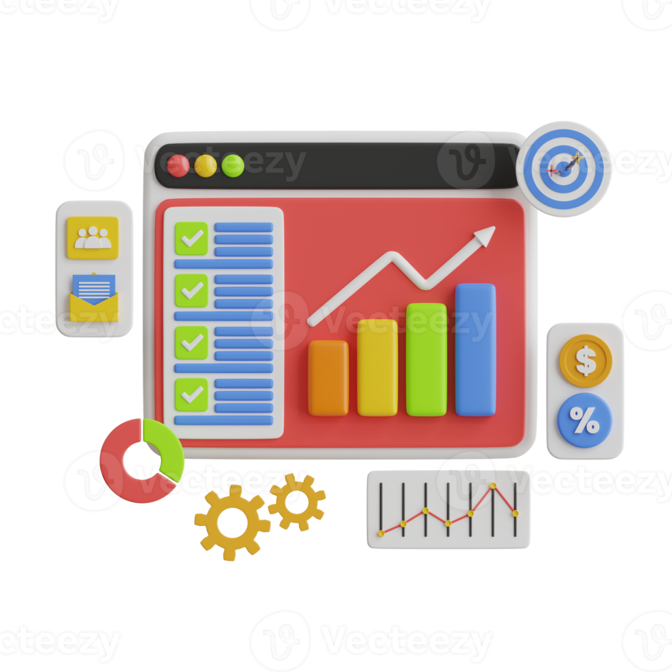 Project task management and effective time planning tools. Project development icon. 3D vector illustration. png