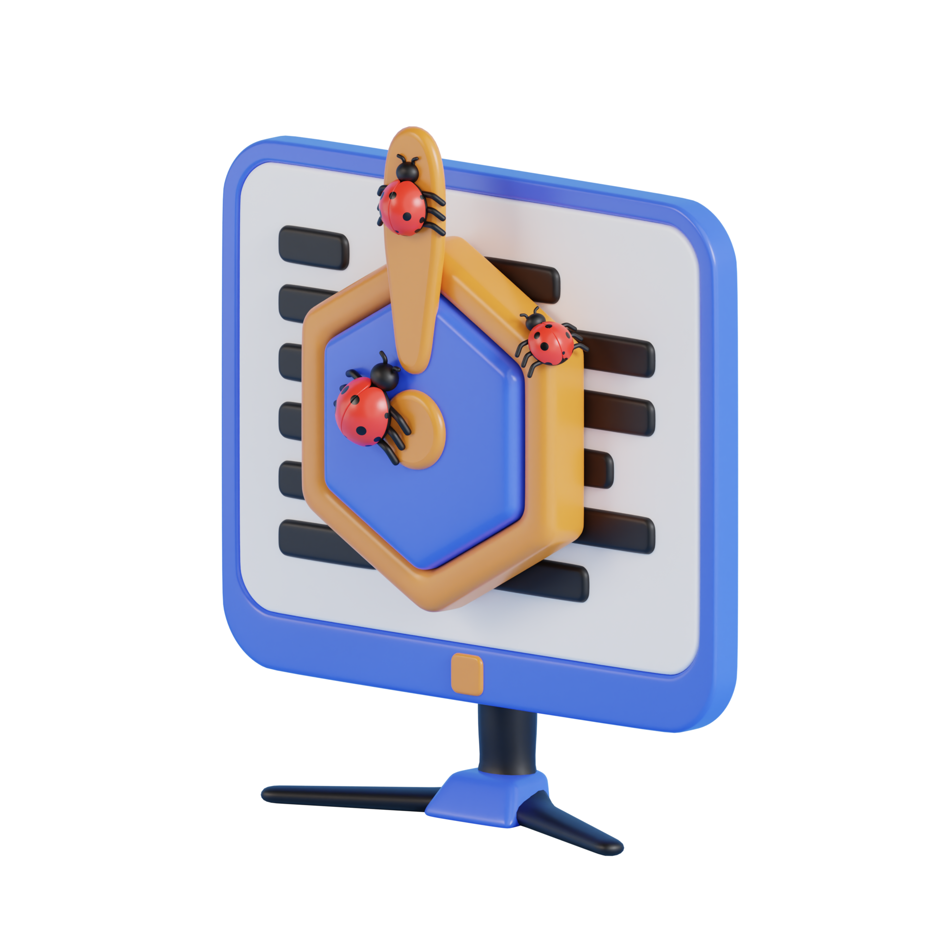 Cyber security 3d laptop and cloud data under protection