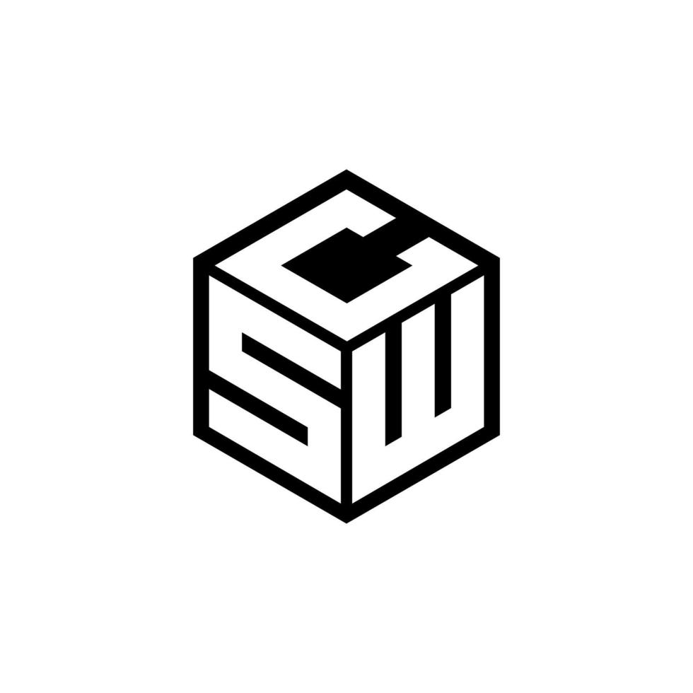 SWC letter logo design in illustration. Vector logo, calligraphy designs for logo, Poster, Invitation, etc.