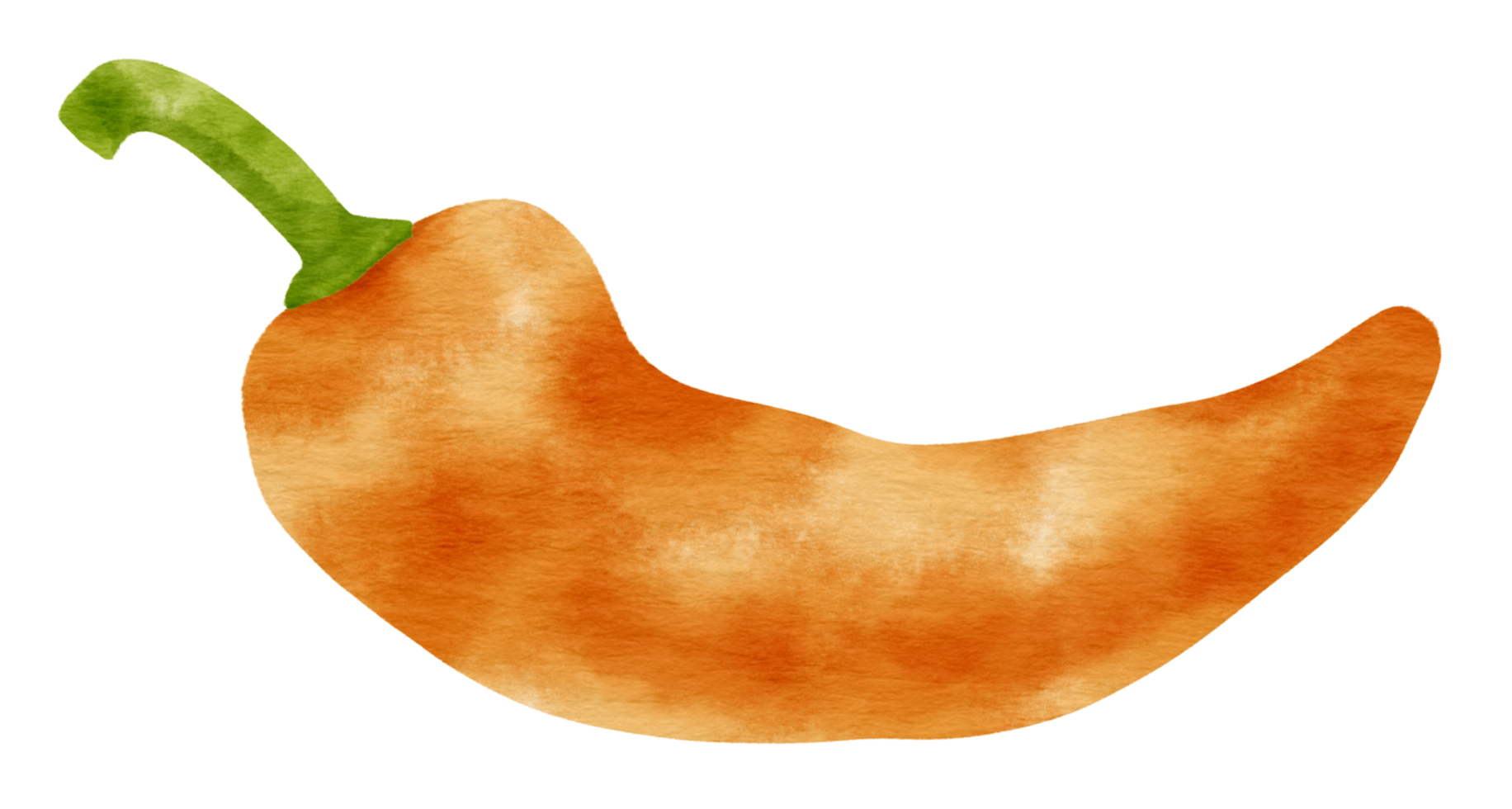 estilo aquarela de pimenta laranja para elemento decorativo png