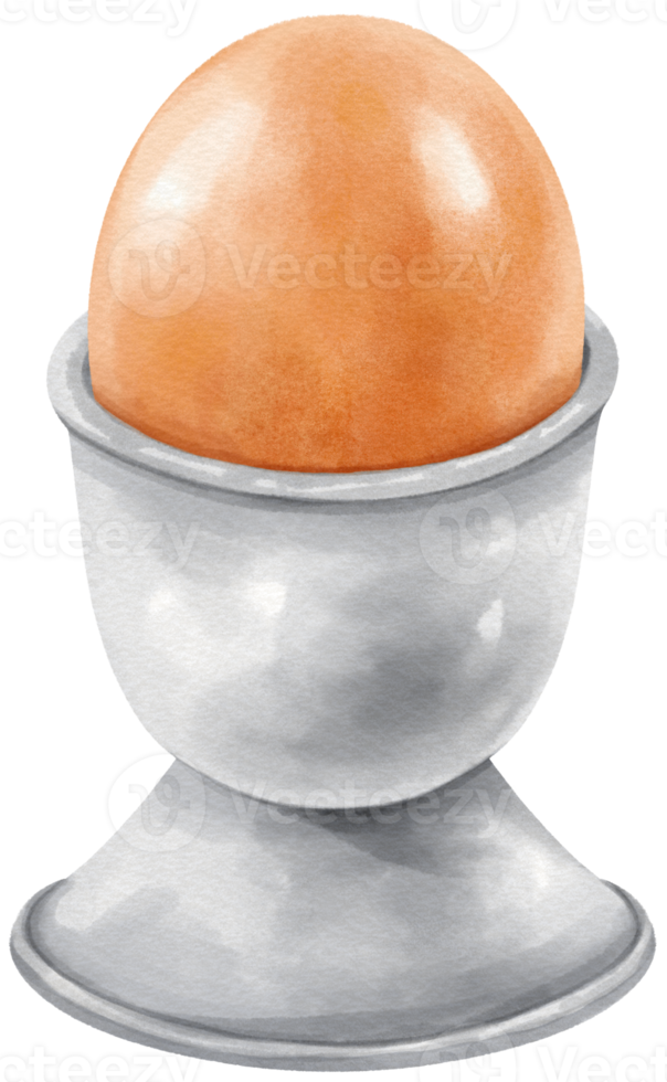 French style soft boiled eggs on the shell watercolor png