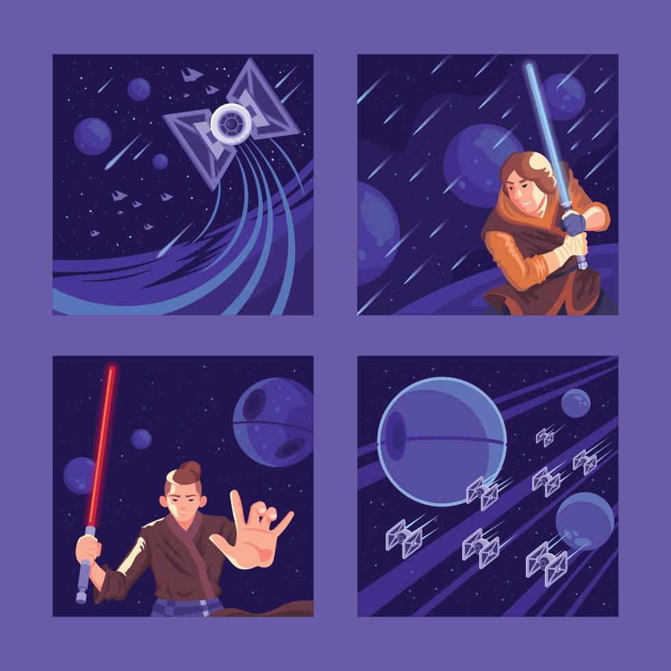 Social Media Post of Outer Space Adventure vector